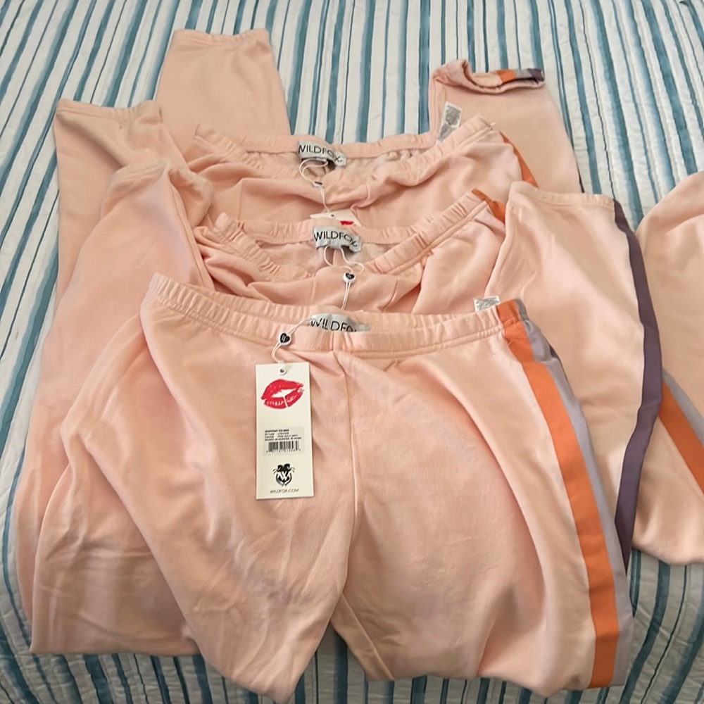 NWT!! Wildfox Knox bundle of 3 bottoms in grapefruit stripe!! Sz M